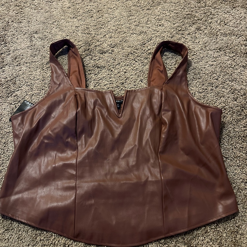 Torrid Brown Sleeveless Bustier Tank Top